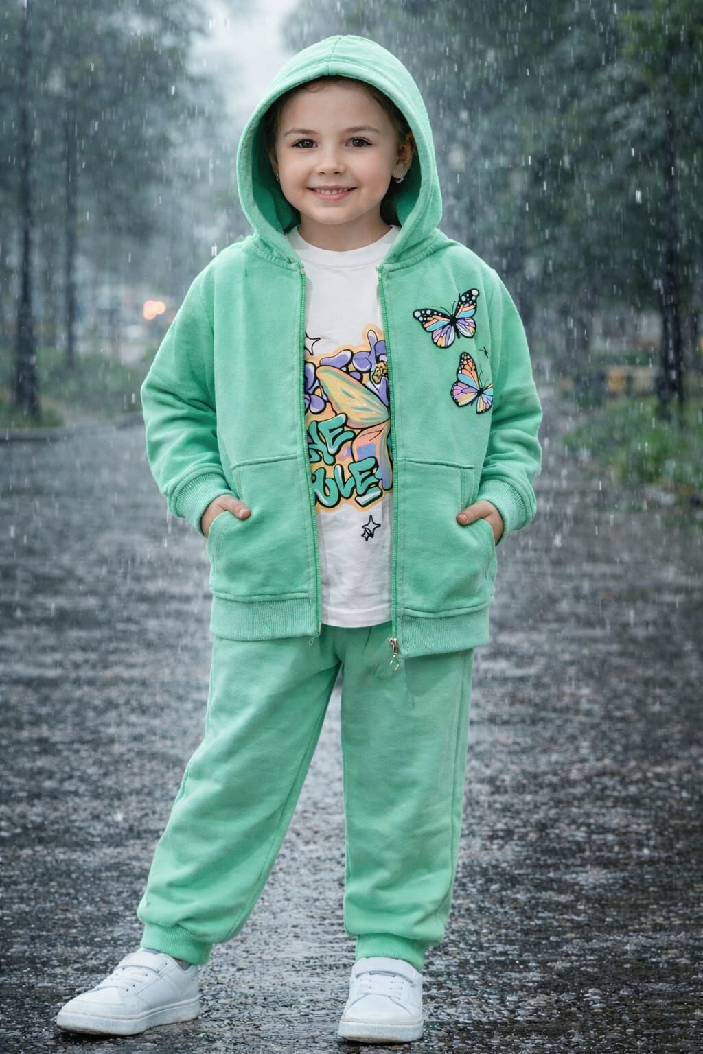 YEŞİL KELEBEKLİ 3'LÜ TAKIM