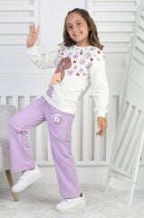 LİLA ÇİÇEKLİ TAKIM