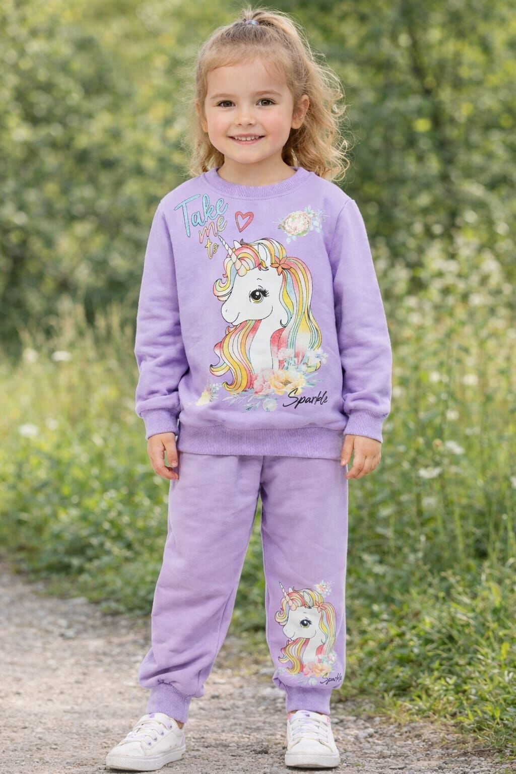 KIZ ÇOCUK UNİCORN DESENLİ EŞOFMAN TAKIMI